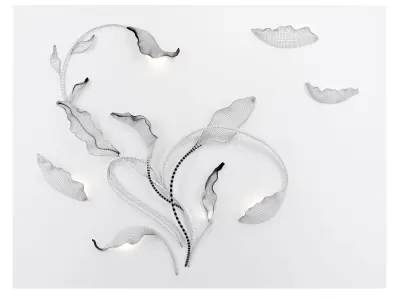 Wall Decor Panel Flowers 3D model