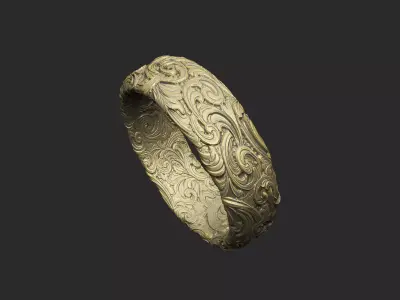 Pattern ring design bas relief royal princess king knight 3D print model