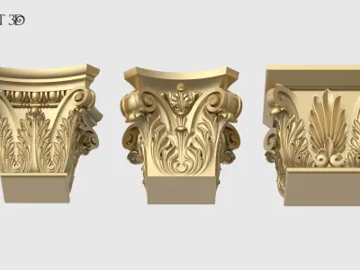 Square Capitals Set 3D model