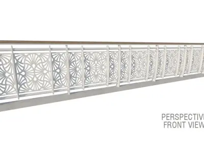 Hand rail fence metal sheet laser cut 3D model