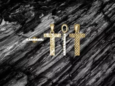 T Letter Alphabet Tiles Texture Pendant 3D Print Model 3D print model