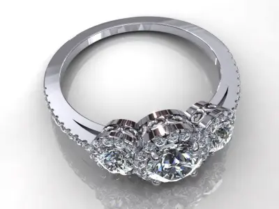 Solitaire Diamond Ring S3 3D print model