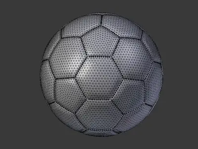 White Football with Stitching 3D model