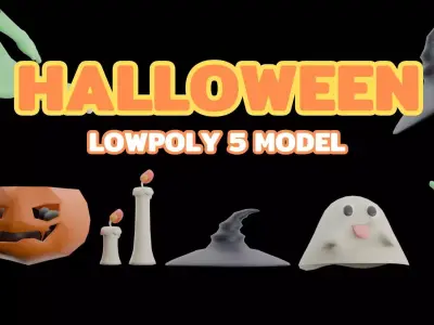 Halloween Low polygon Model 5 model Low-poly 3D model