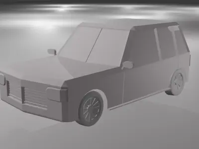 Low Poly White SUV Car Stylized 3D Model Low-poly 3D model