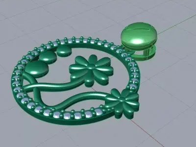 Single flower pendant or necklace 3D print model