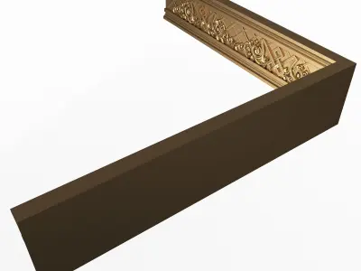 Cornice Decoration Molding 015 90 Degree Low-poly 3D model