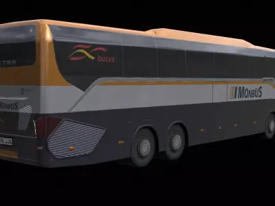 Low-Poly Setra S 519 HD Bus Low-poly 3D model