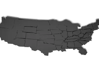 America political map  3D model