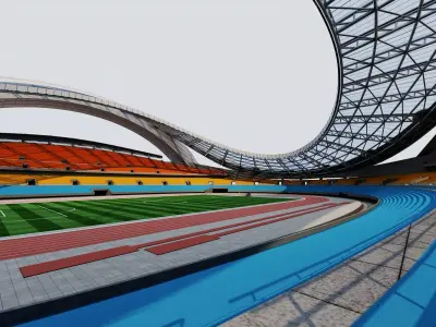 Sports Football Field Low-poly 3D model