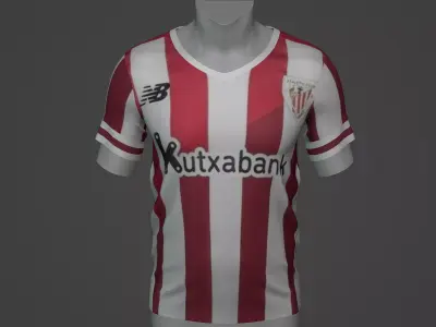 Athletic Bilbao Football Jersey T-Shirt - Soccer Kit Low-poly 3D model