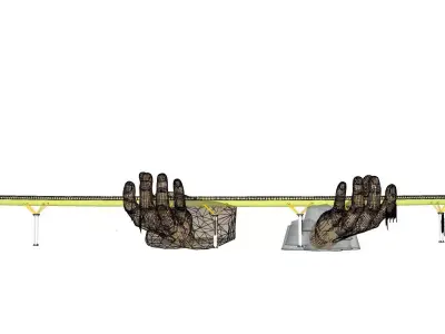 The Golden Bridge Low-poly 3D model