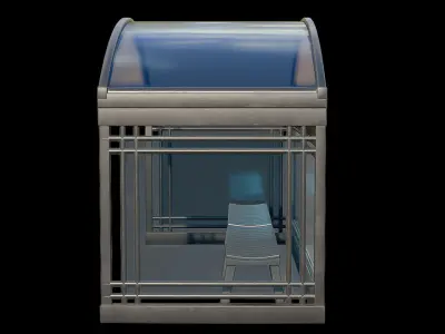 Game Ready Bus Stop 16 Low-poly 3D model