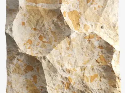 497-RockPanel piece of rock on wall 3D model