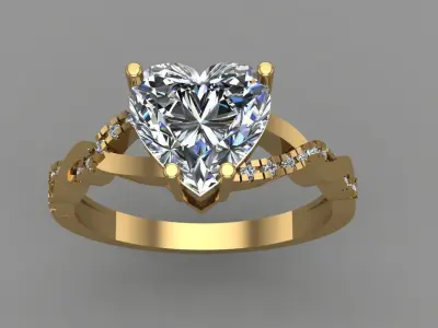 HEART-HELIX RING 3D print model