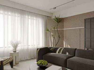 Modern living room dining room interior scenes 266 3D model
