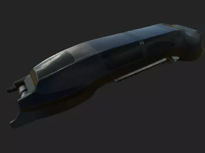 Futuristic limousine transportation vehicle Low-poly 3D model