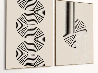 Plaster Two Photo Frame 432 Low-poly 3D model