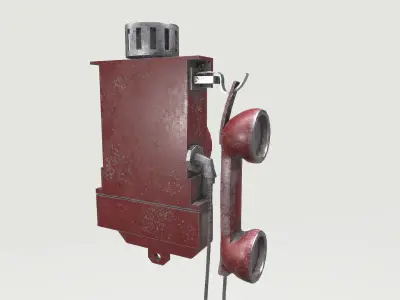 Red Dirty Phone Low-poly 3D model