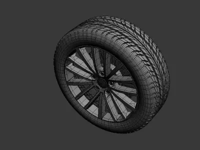 VW Rim Spokes Low-poly 3D model