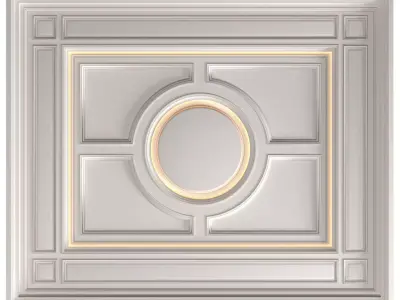 Modern coffered illuminated ceiling Art Deco style  3D model