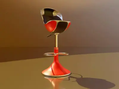 Bar stool retro  3D model