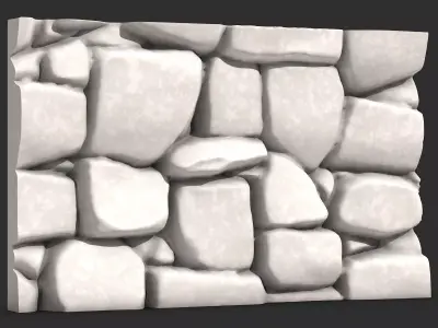 Tumbled Stone Wall Architecture Kit 3D print model