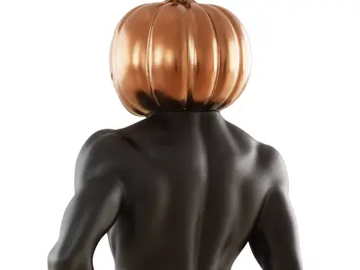 Mannequin torso with pumpkin head 3D model