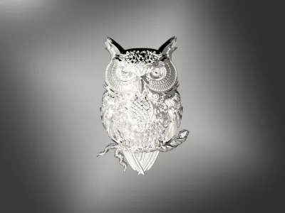 Owl Brooch Free 3D print model