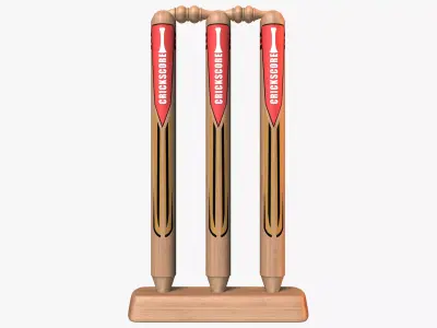 Cricket Stump Low-poly 3D model