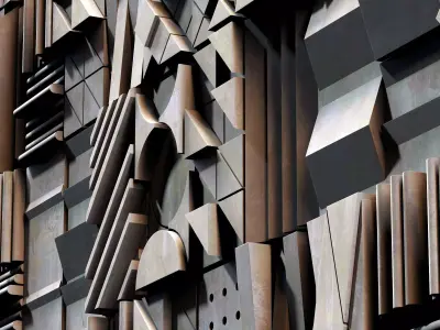 Stone wallcovering decor n3 3D model