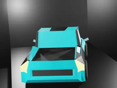 Lowpoly Sport Car - Type 2 - Light Blue Low-poly 3D model