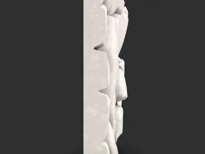 Rough Travertine Stone Wall Segment 3D print model