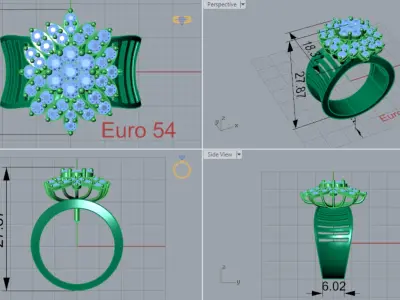 woman flower solitaire ring fr0002 3D print model