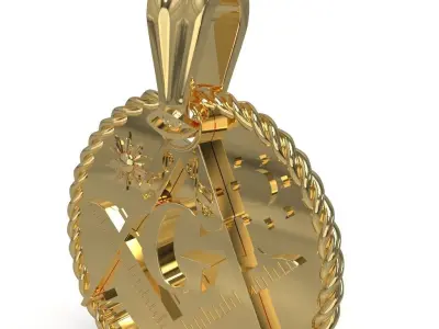 Freemasonry symbol pendant 3D print model