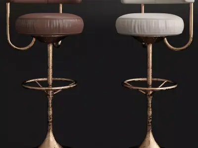 High Bar Stools from Borje Johansson 1960s 3d model Low-poly 3D model