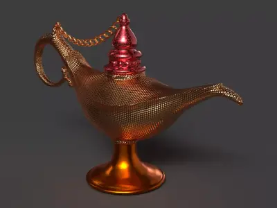 Chinese magic lamp   Low-poly 3D model