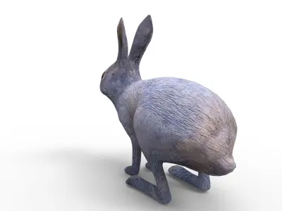 3d Police rabbit Rigged Low poly model Low-poly 3D model purchase