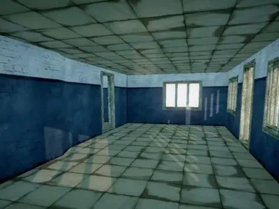 Abandoned Gas Station Low-poly 3D model