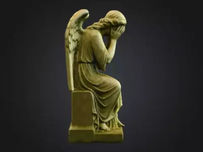 Weeping Angel Statue Low-poly 3D model