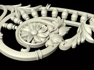 Central decor ornament for furniture 3D model 586