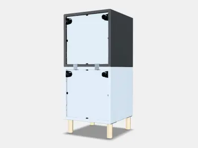 EKET Cabinet combination with legs 5 Low-poly 3D model