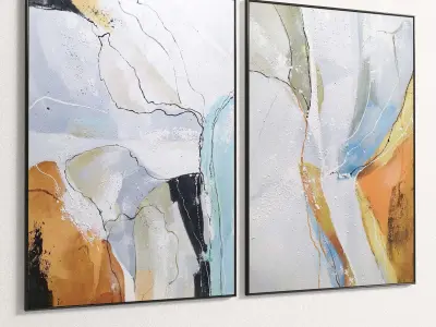 Plaster Two Photo Frame 146 Low-poly 3D model