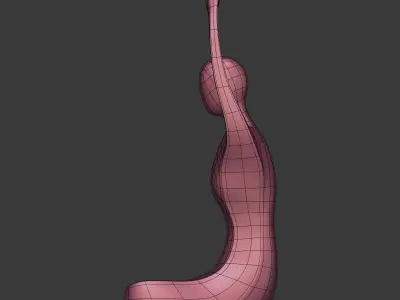 Abstract Meditation Figurine V4 Low-poly 3D model