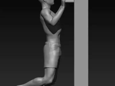 Pull Up Man 3D Print Split Model 3D print model