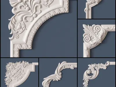 10 Molding Corners Collection  3D model