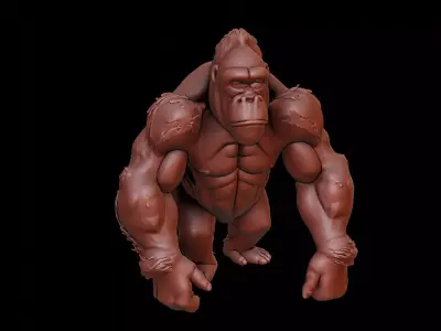 Gorilla Animal Sculpture 3D print model buy