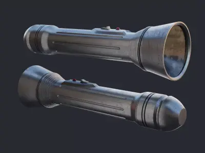 Flashlight 3D Model grenade launcher 3D model