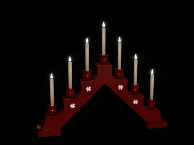 Classic Advent Candle Light 3D model