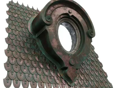 Architectural Metal Roof Skylight With Roof Tiles 0011 25 3D model